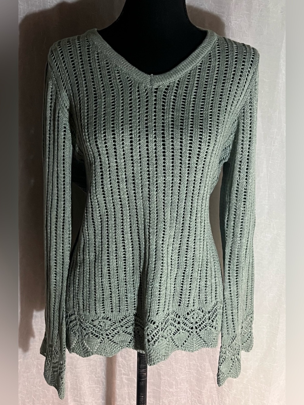 Maurice’s Sage green V-Neck Knit Sweater